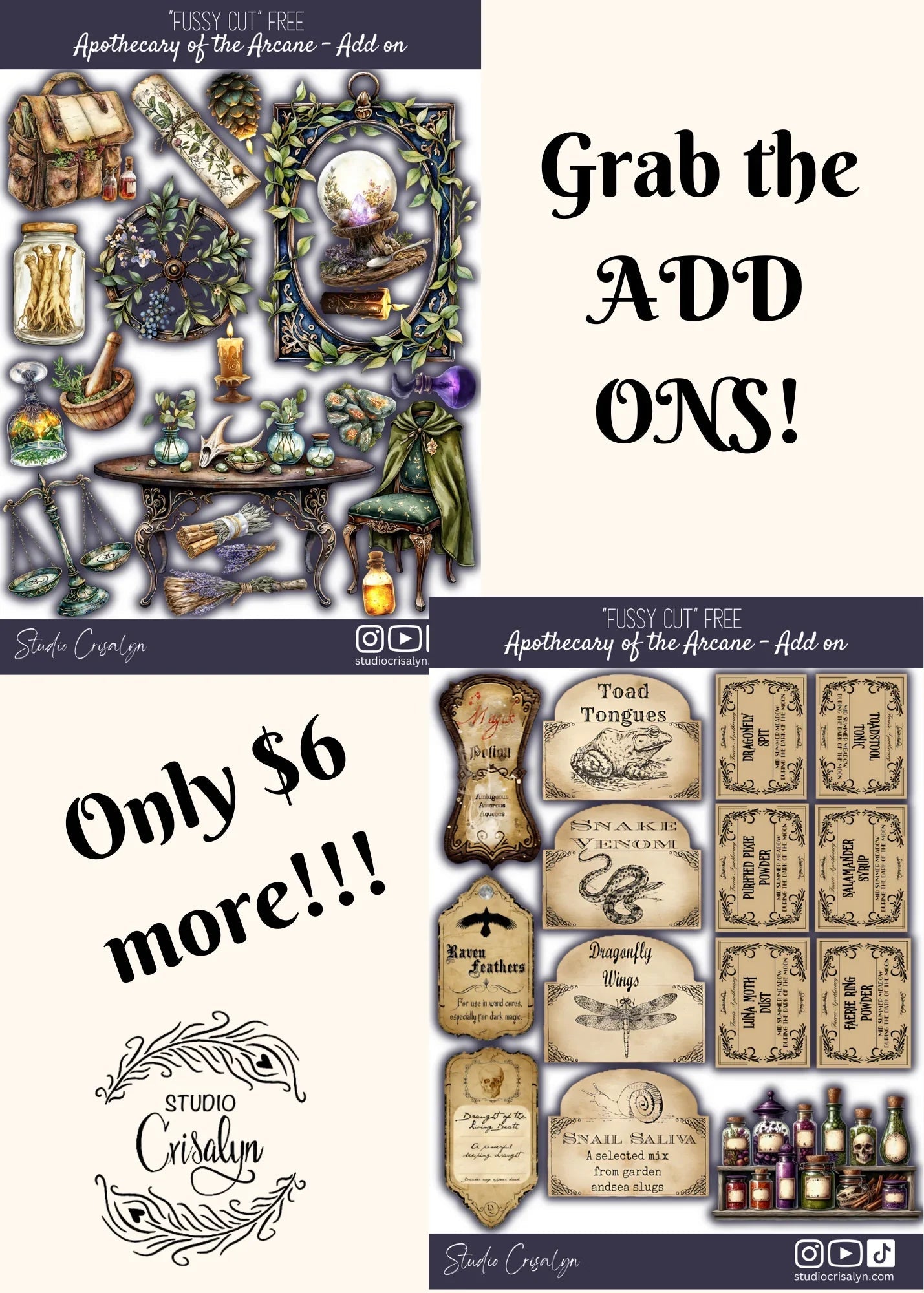 Apothecary of the Arcane FCF Sticker Sheet Studio Crisalyn