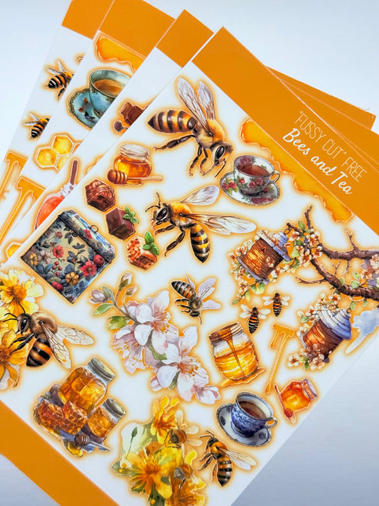 The Bees and Tea Sticker sheet - Studio Crisalyn