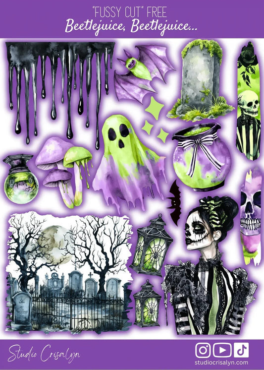 Beetlejuice, Beetlejuice ... Β FCF Sticker Sheet Studio Crisalyn