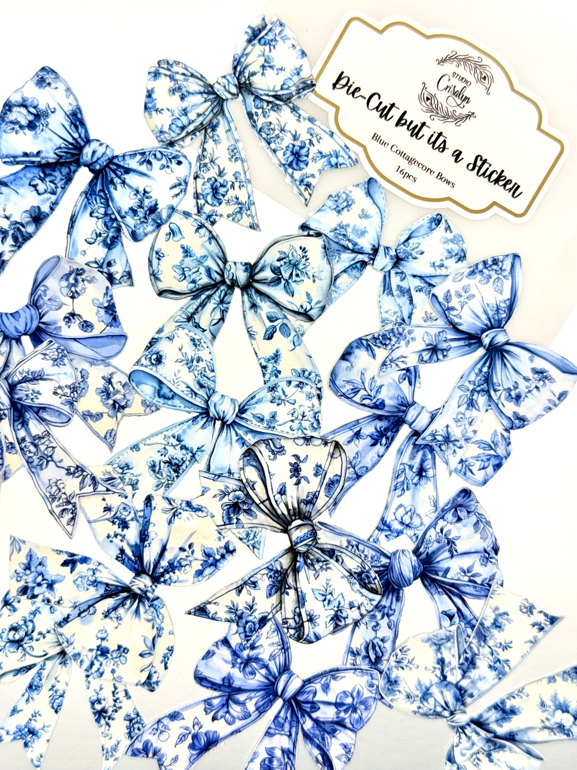 Die-Cuts Spring Cottage Bows- Blue - Studio Crisalyn