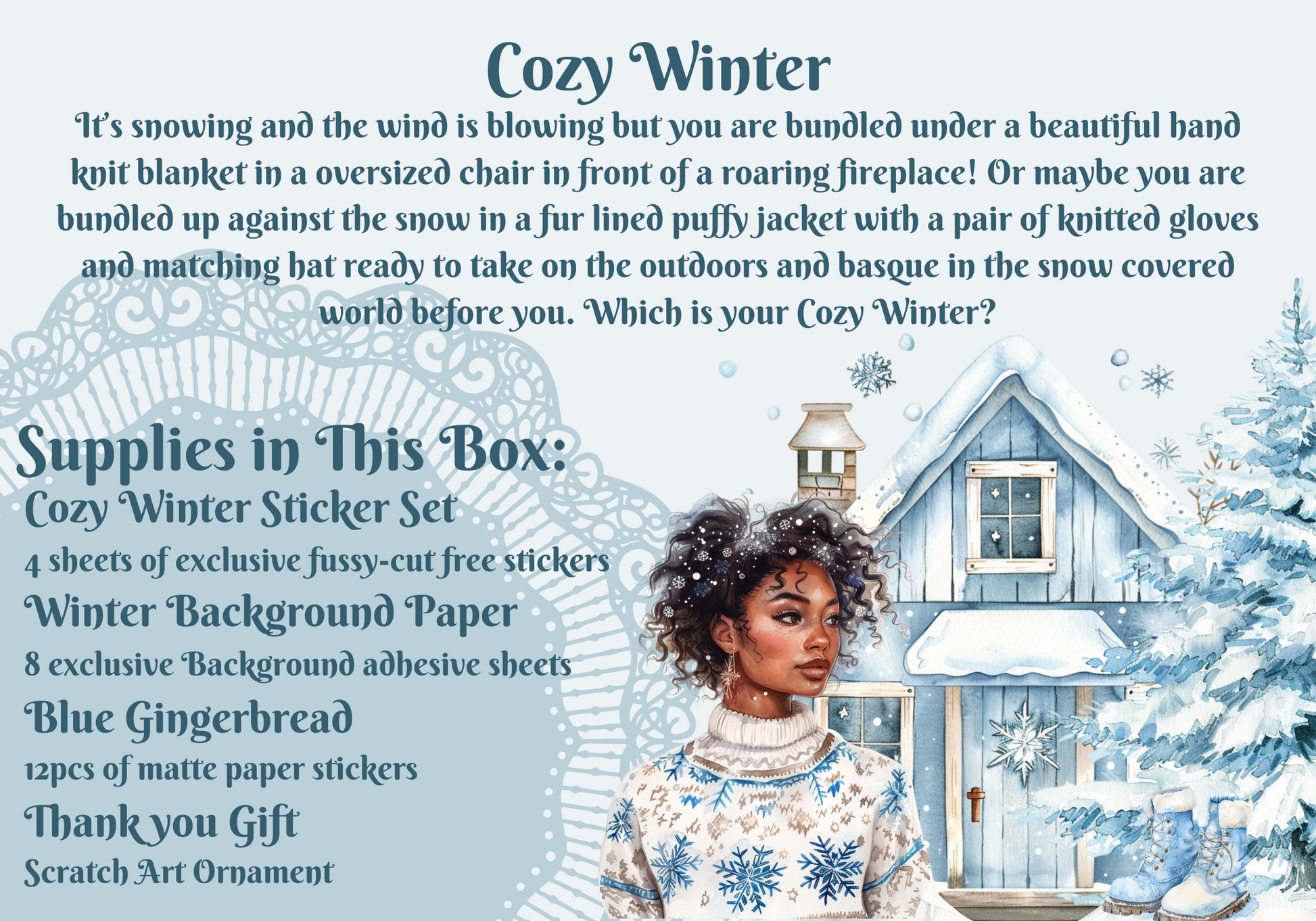Monthly Exclusive Studio Crisalyn Sticker clearance - Cozy Winter - Studio Crisalyn