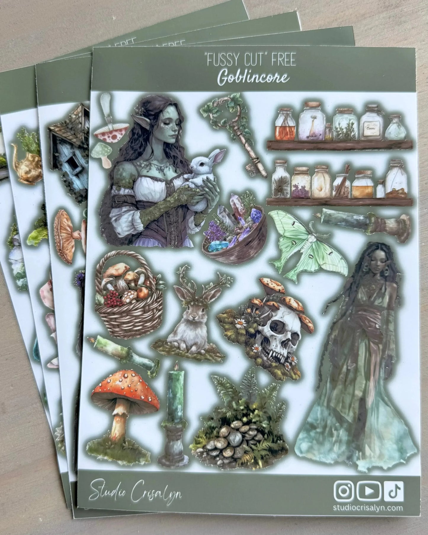 Goblincore Sticker sheet - Studio Crisalyn