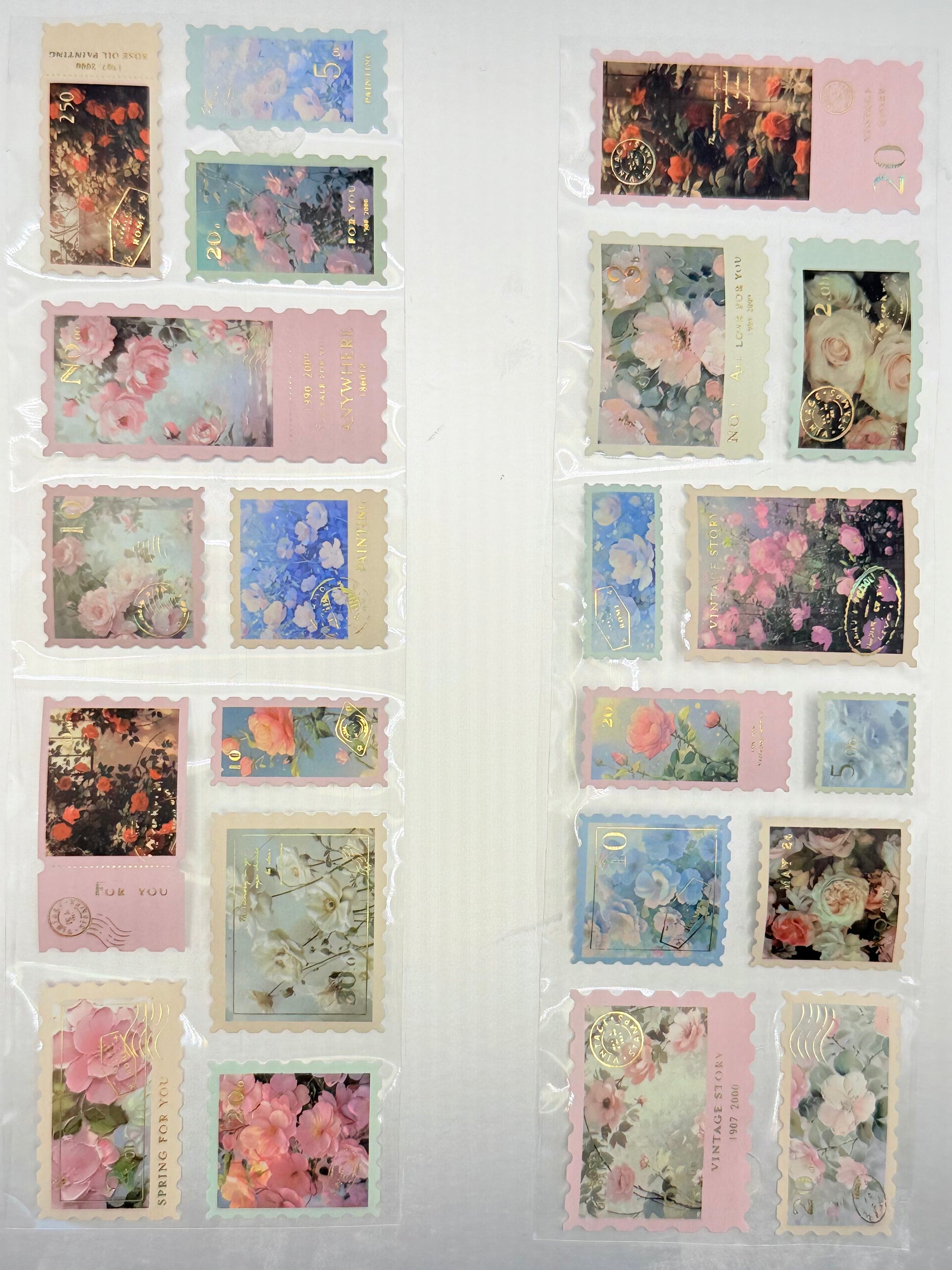 Gold foil Stamp - Floral Tape Ephemera Stickers - Studio Crisalyn