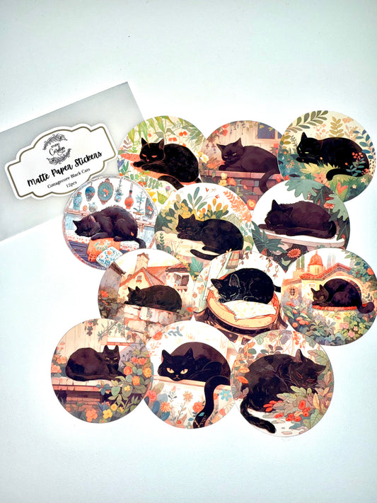 Cottage core Black Cat Circles - Studio Crisalyn