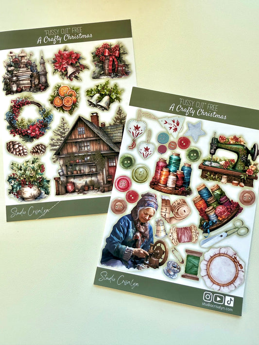 Sticker Sheet Set - A Crafty Christmas - Studio Crisalyn