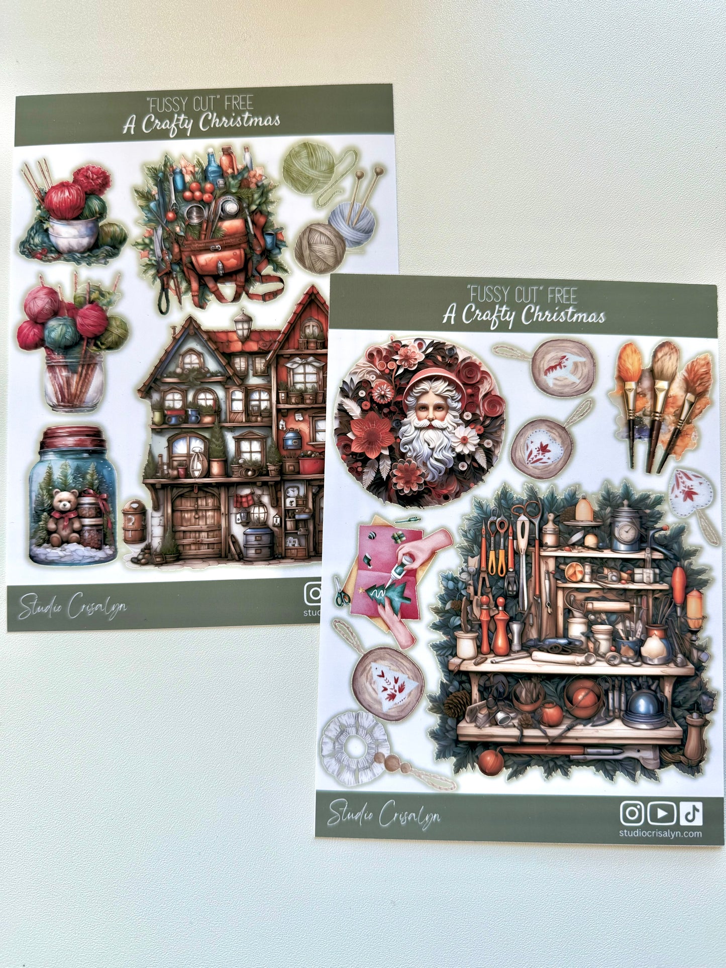 Sticker Sheet Set - A Crafty Christmas - Studio Crisalyn