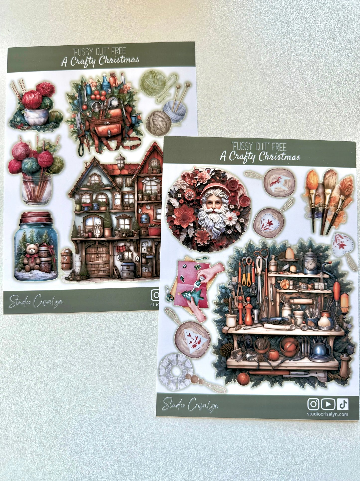 Sticker Sheet Set - A Crafty Christmas - Studio Crisalyn