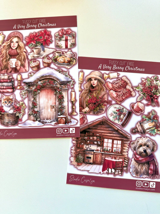 Sticker Sheet Set - A Very Berry Christmas - Studio Crisalyn