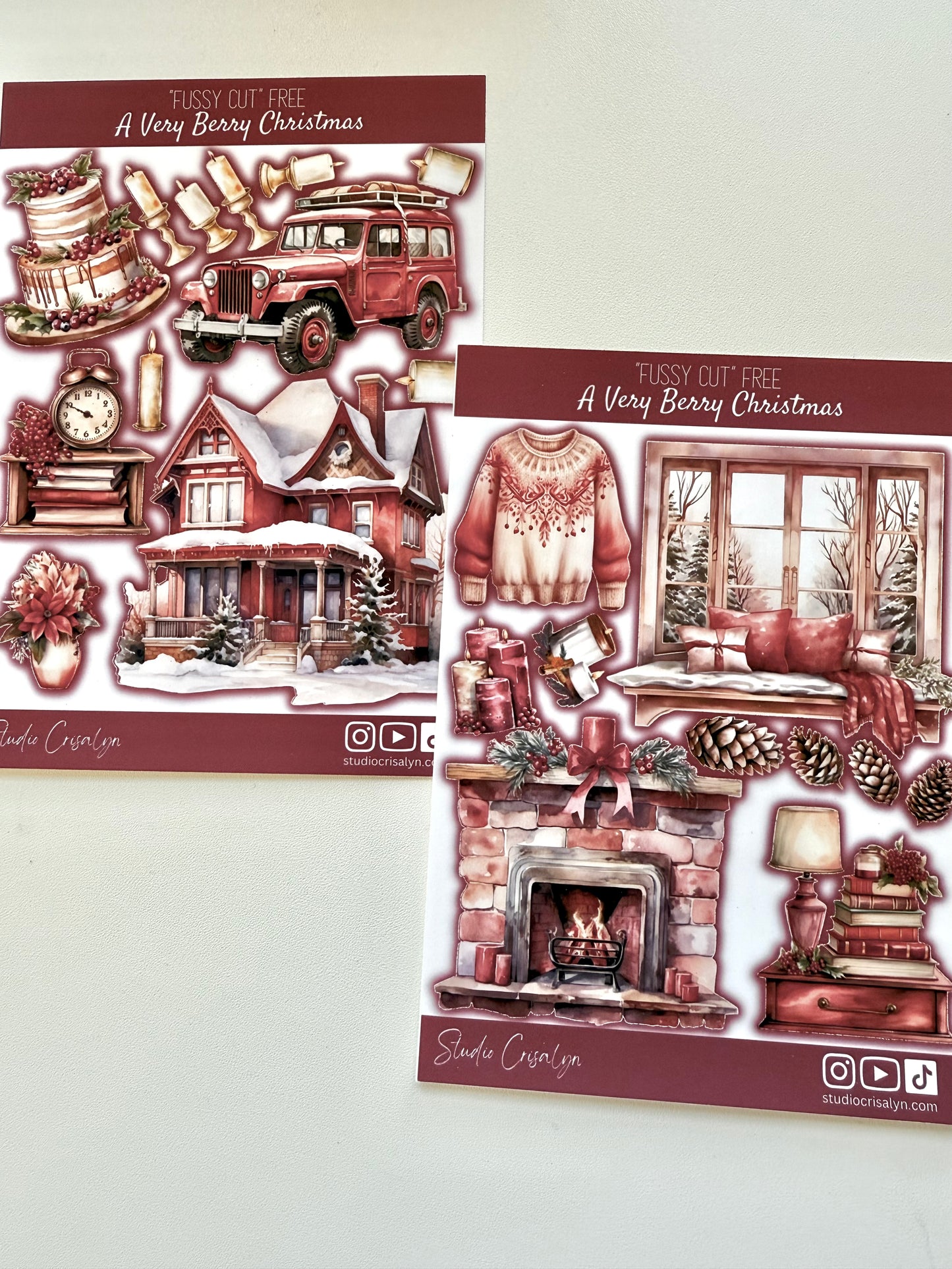 Sticker Sheet Set - A Very Berry Christmas - Studio Crisalyn
