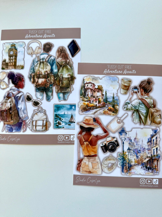 Sticker Sheet Set - Adventure Awaits - Studio Crisalyn