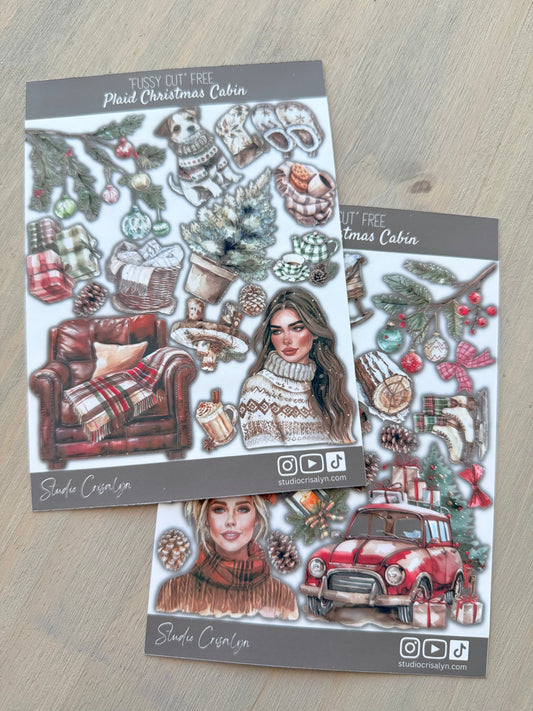 Plaid Christmas Cabin Β Stickers Studio Crisalyn