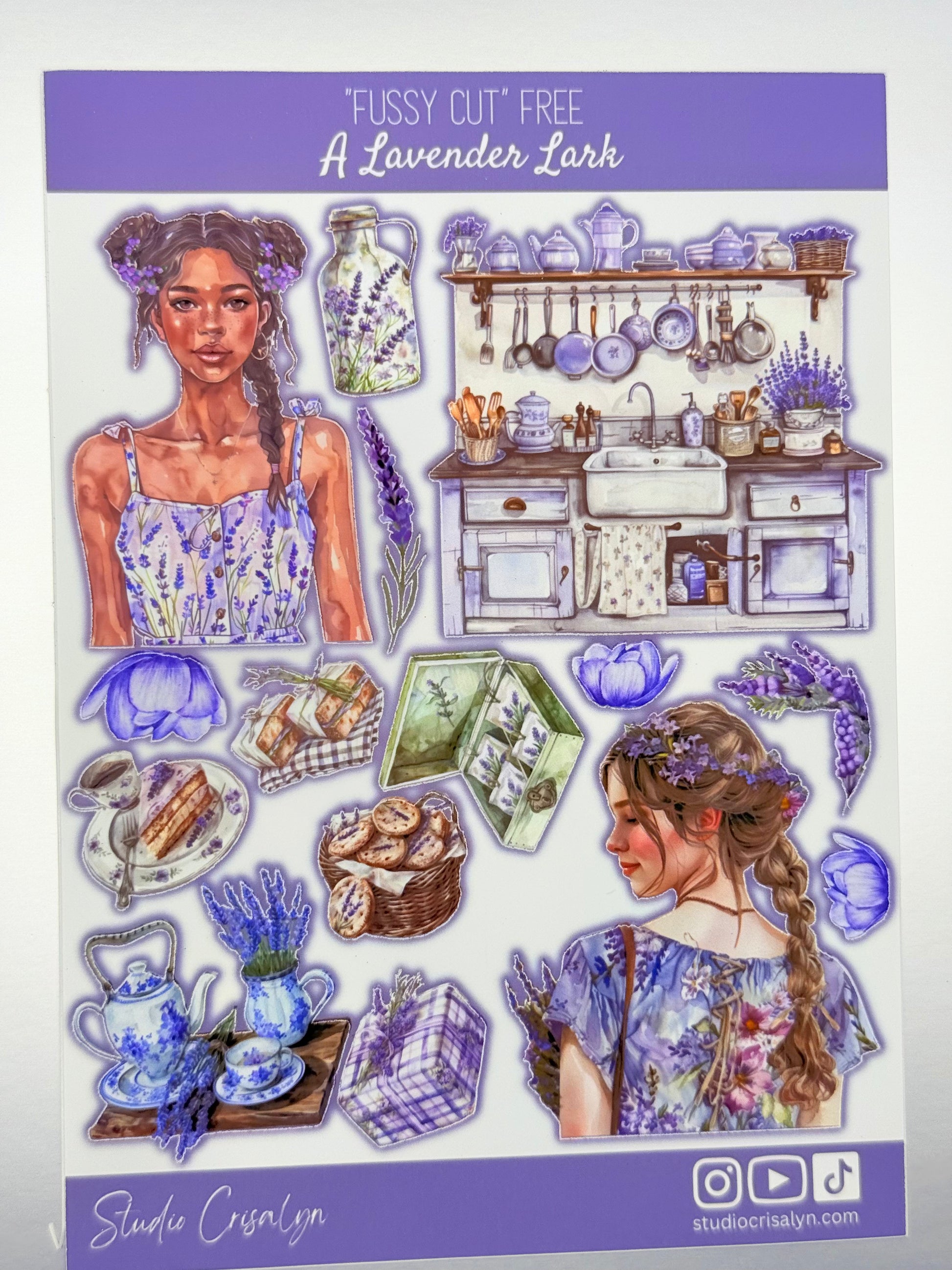 The Lavender Lark Sticker sheet - Studio Crisalyn