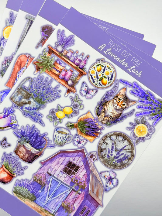 The Lavender Lark Sticker sheet - Studio Crisalyn