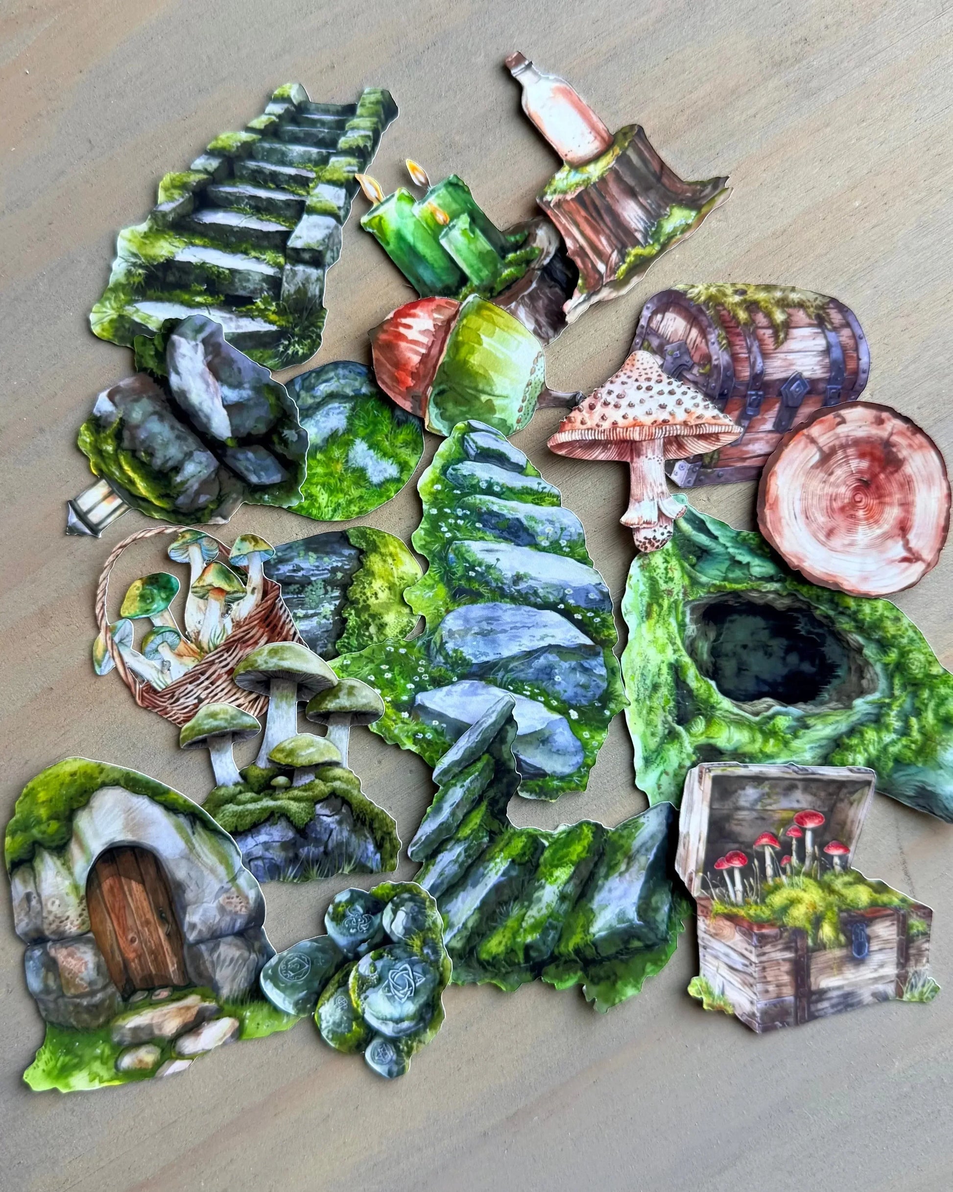 Die-Cuts Moss and Mushrooms - Studio Crisalyn
