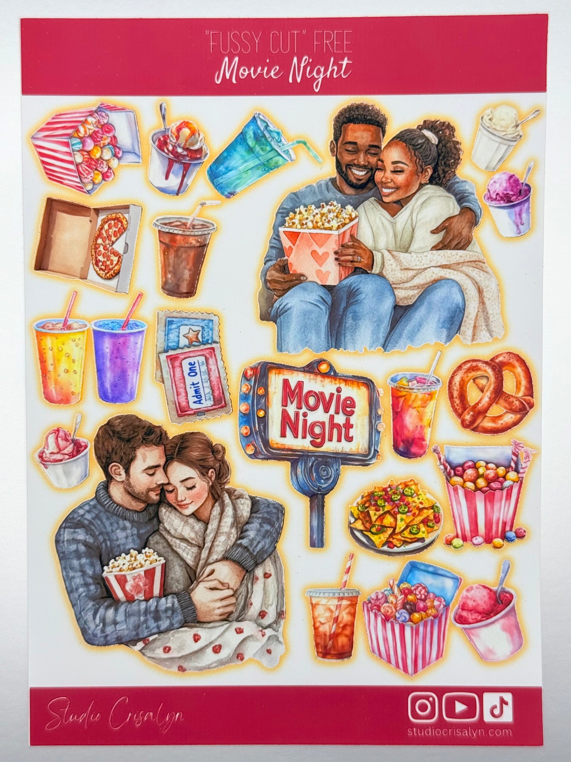 The Movie Night Sticker sheet - Studio Crisalyn