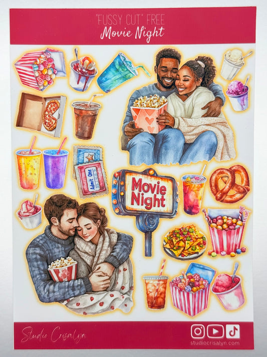 The Movie Night Sticker sheet - Studio Crisalyn