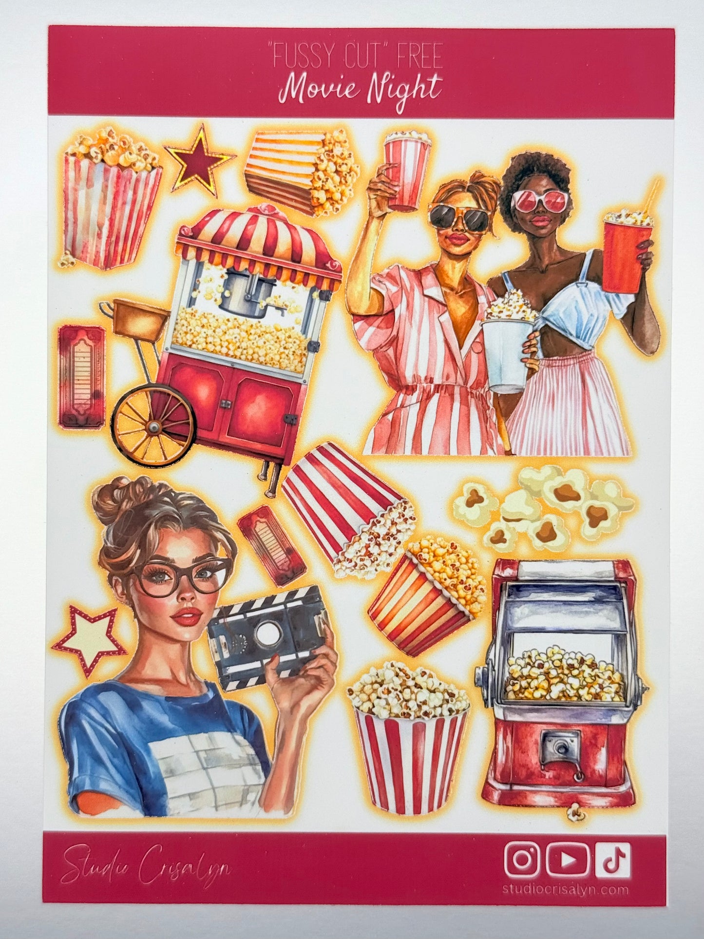 The Movie Night Sticker sheet - Studio Crisalyn