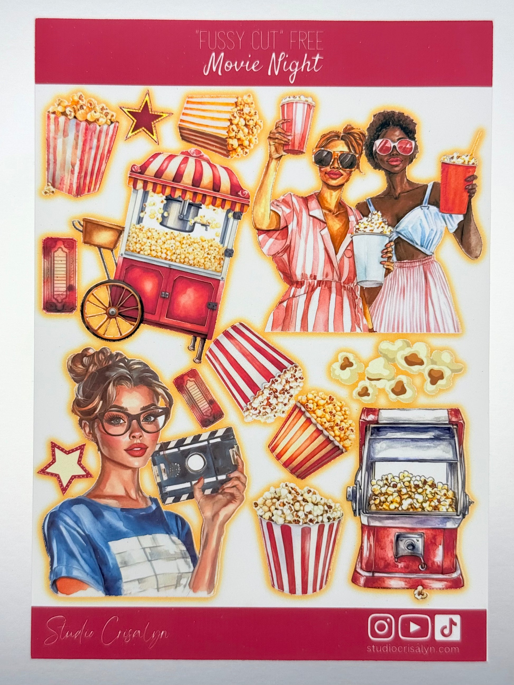 The Movie Night Sticker sheet - Studio Crisalyn