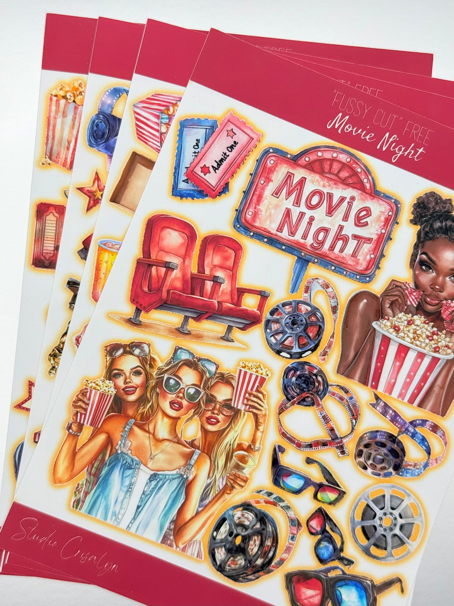 The Movie Night Sticker sheet - Studio Crisalyn