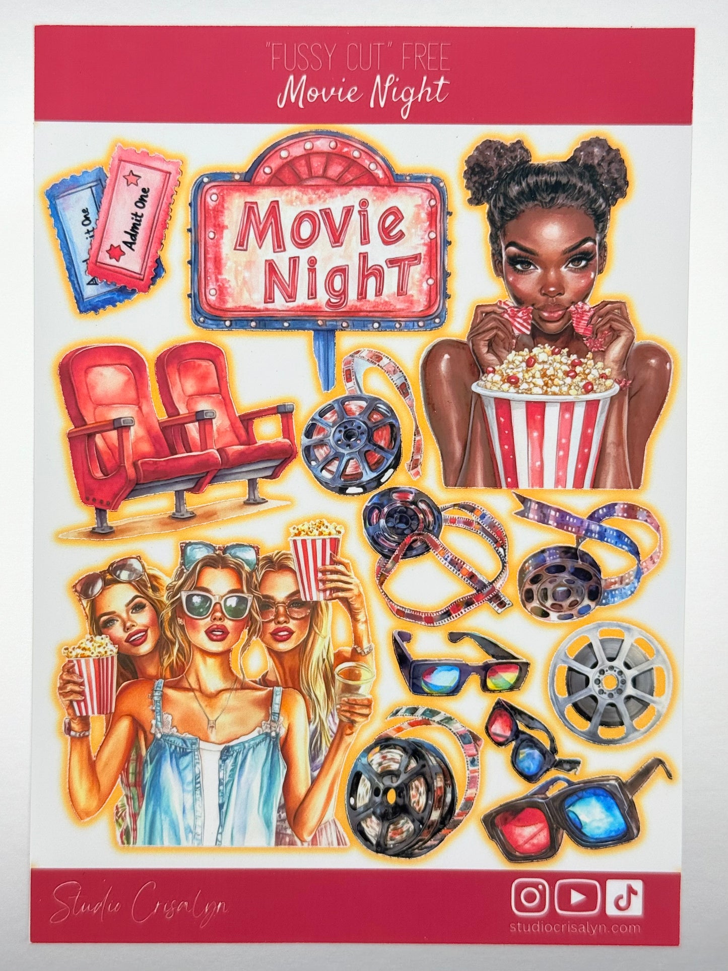 The Movie Night Sticker sheet - Studio Crisalyn