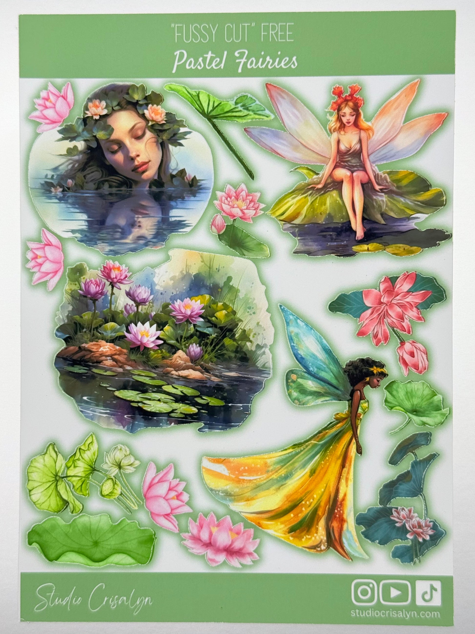 The Pastel Fairies Sticker sheet - Studio Crisalyn