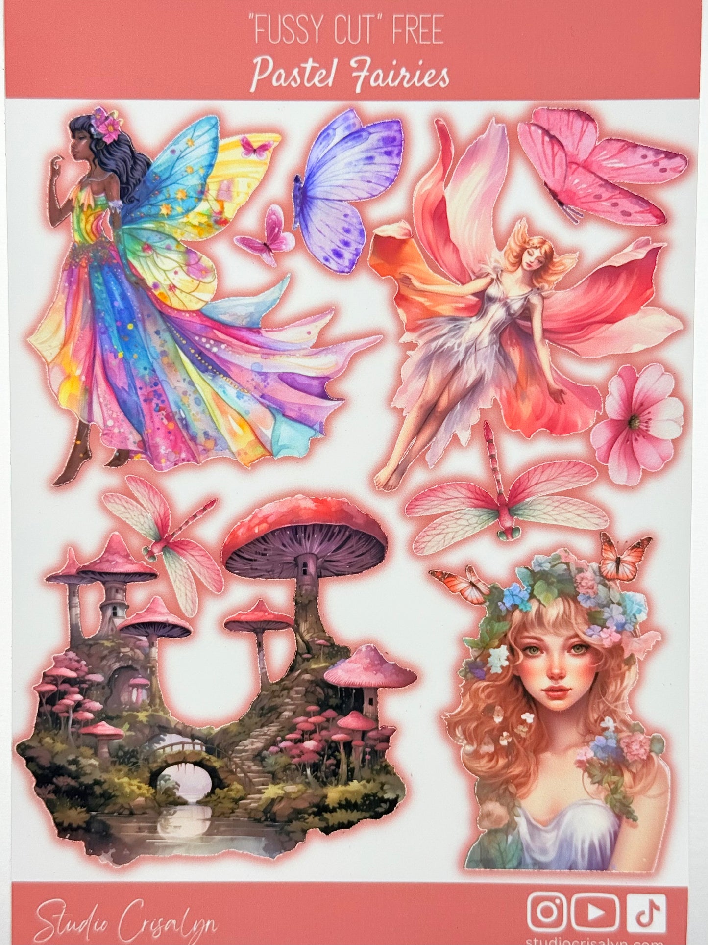 The Pastel Fairies Sticker sheet - Studio Crisalyn