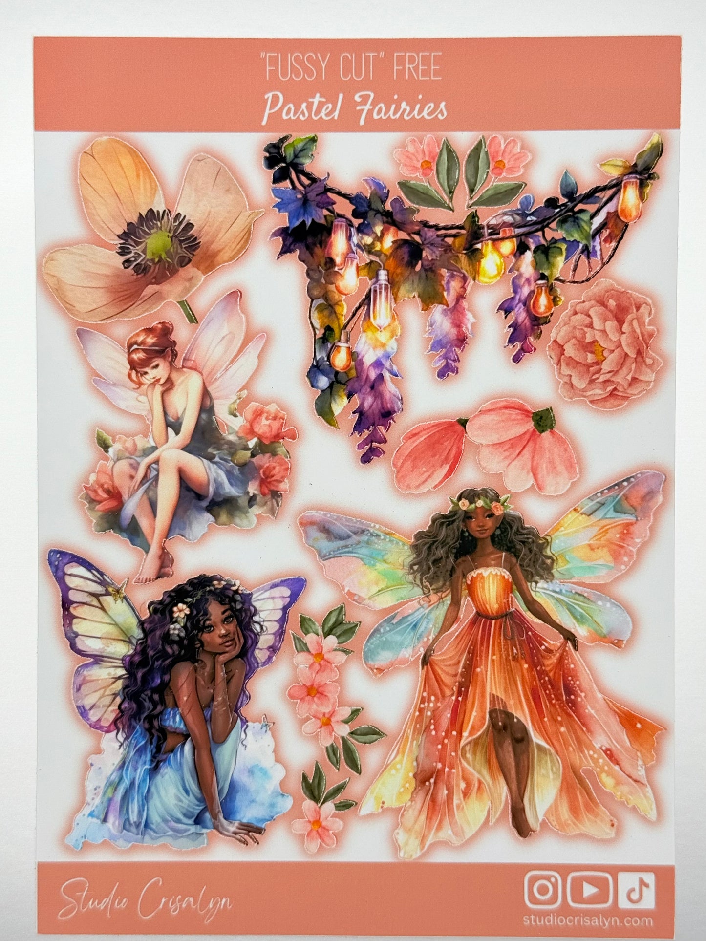 The Pastel Fairies Sticker sheet - Studio Crisalyn