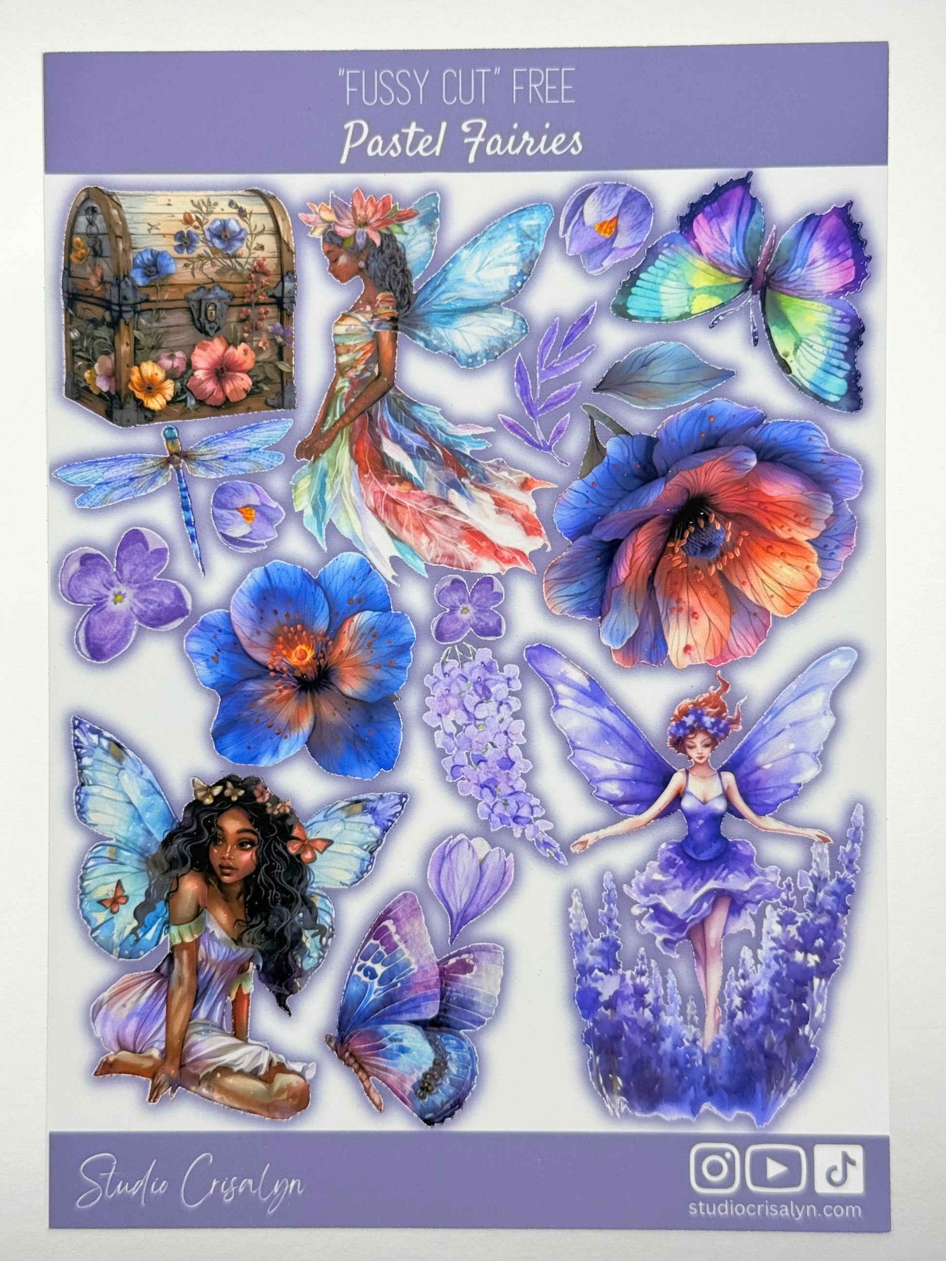 The Pastel Fairies Sticker sheet - Studio Crisalyn