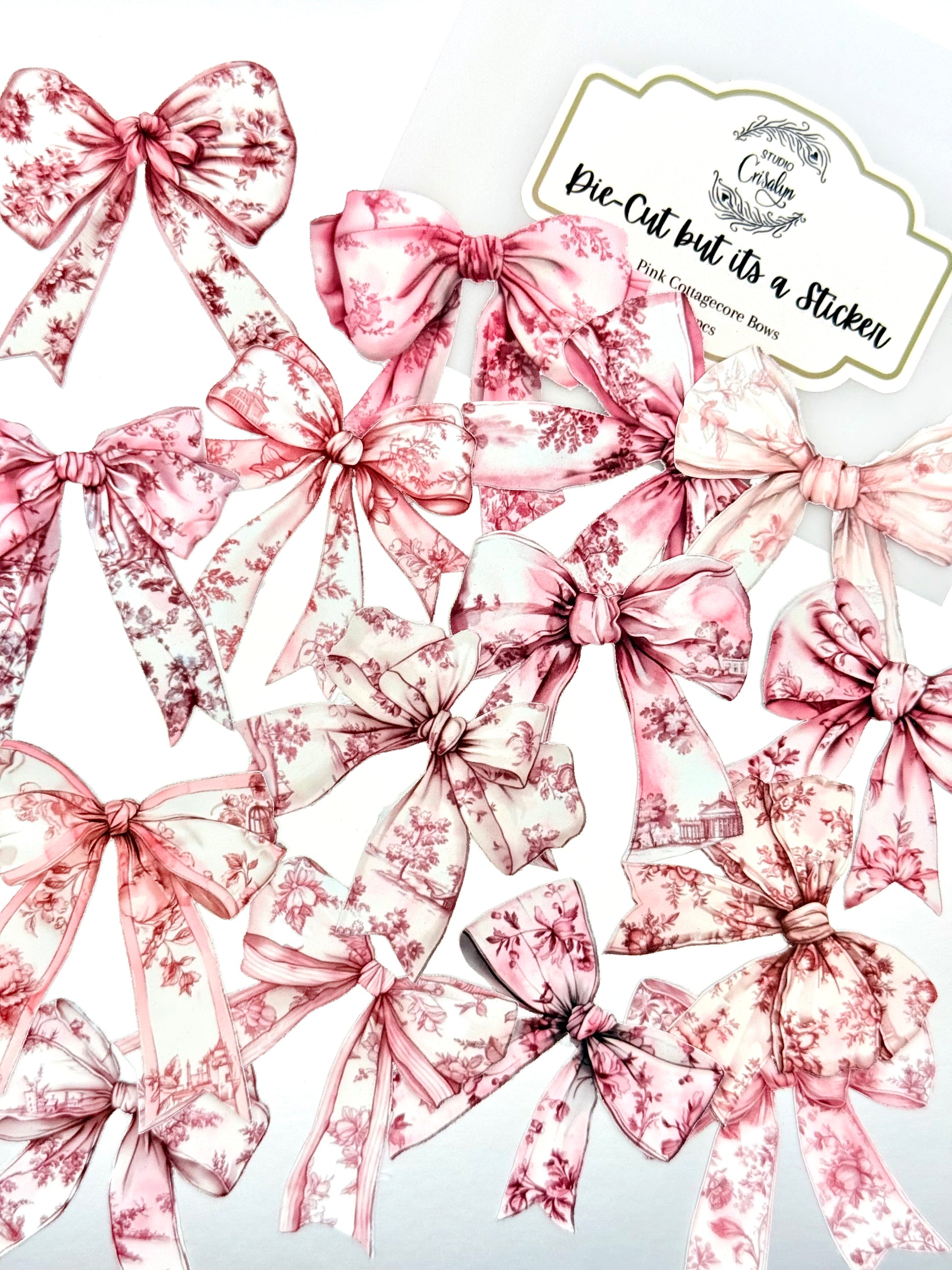 Die-Cuts Spring Cottage Bows- Pink - Studio Crisalyn