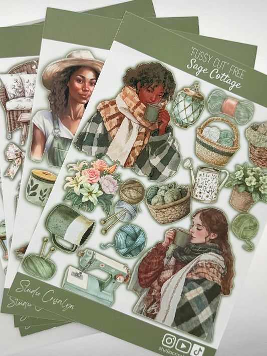 The Sage Cottage Sticker sheet - Studio Crisalyn