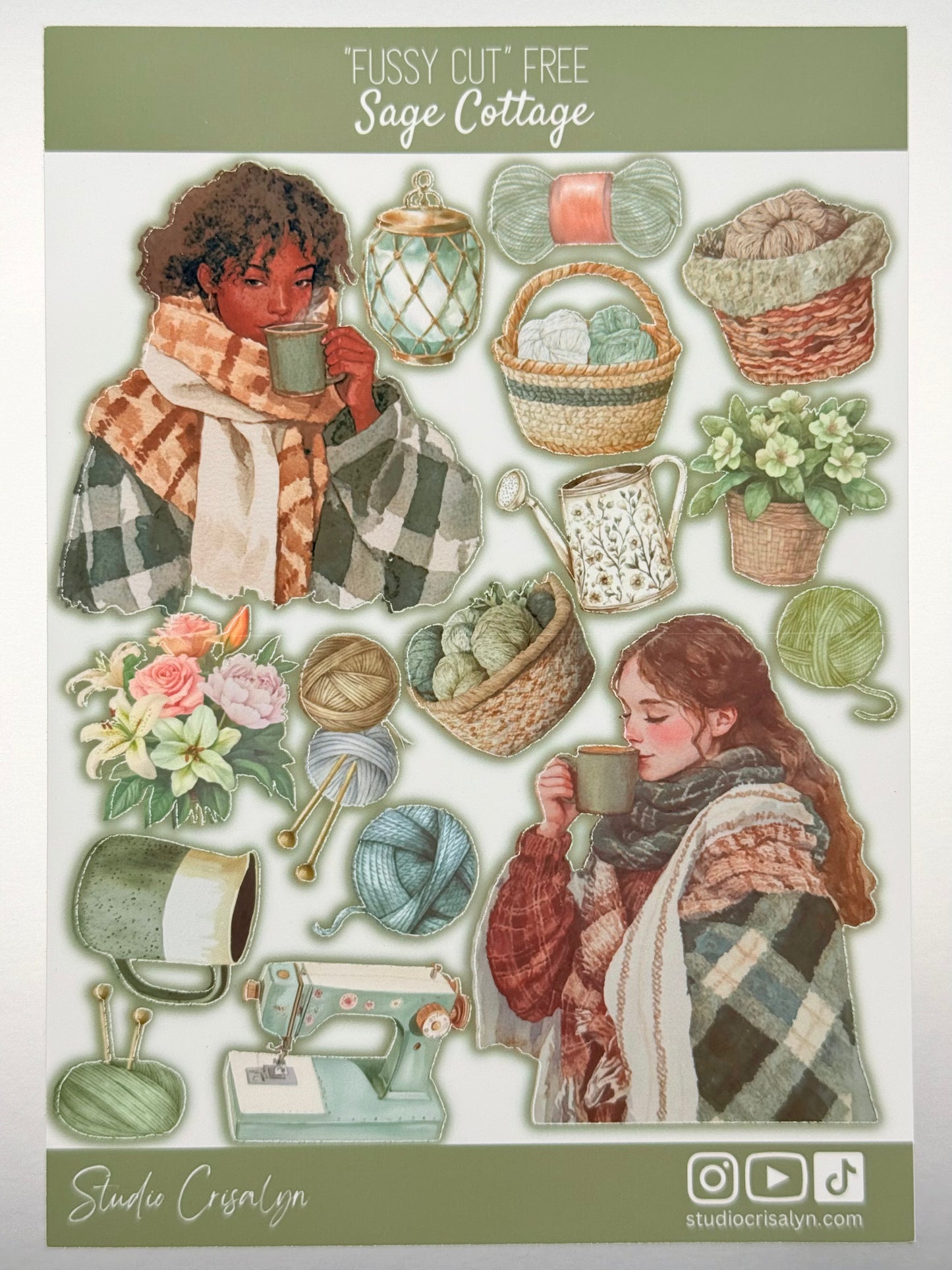 The Sage Cottage Sticker sheet - Studio Crisalyn
