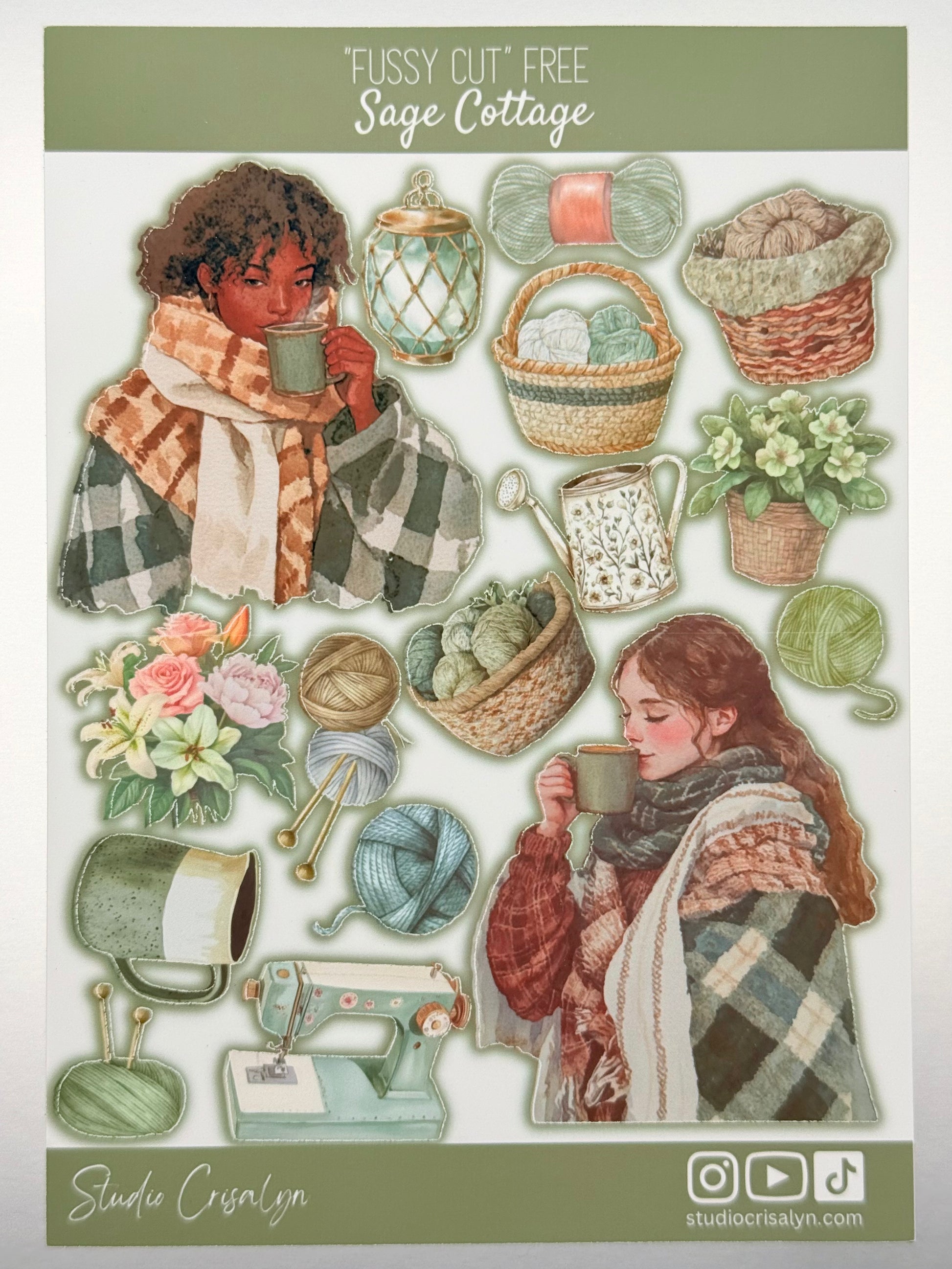 The Sage Cottage Sticker sheet - Studio Crisalyn