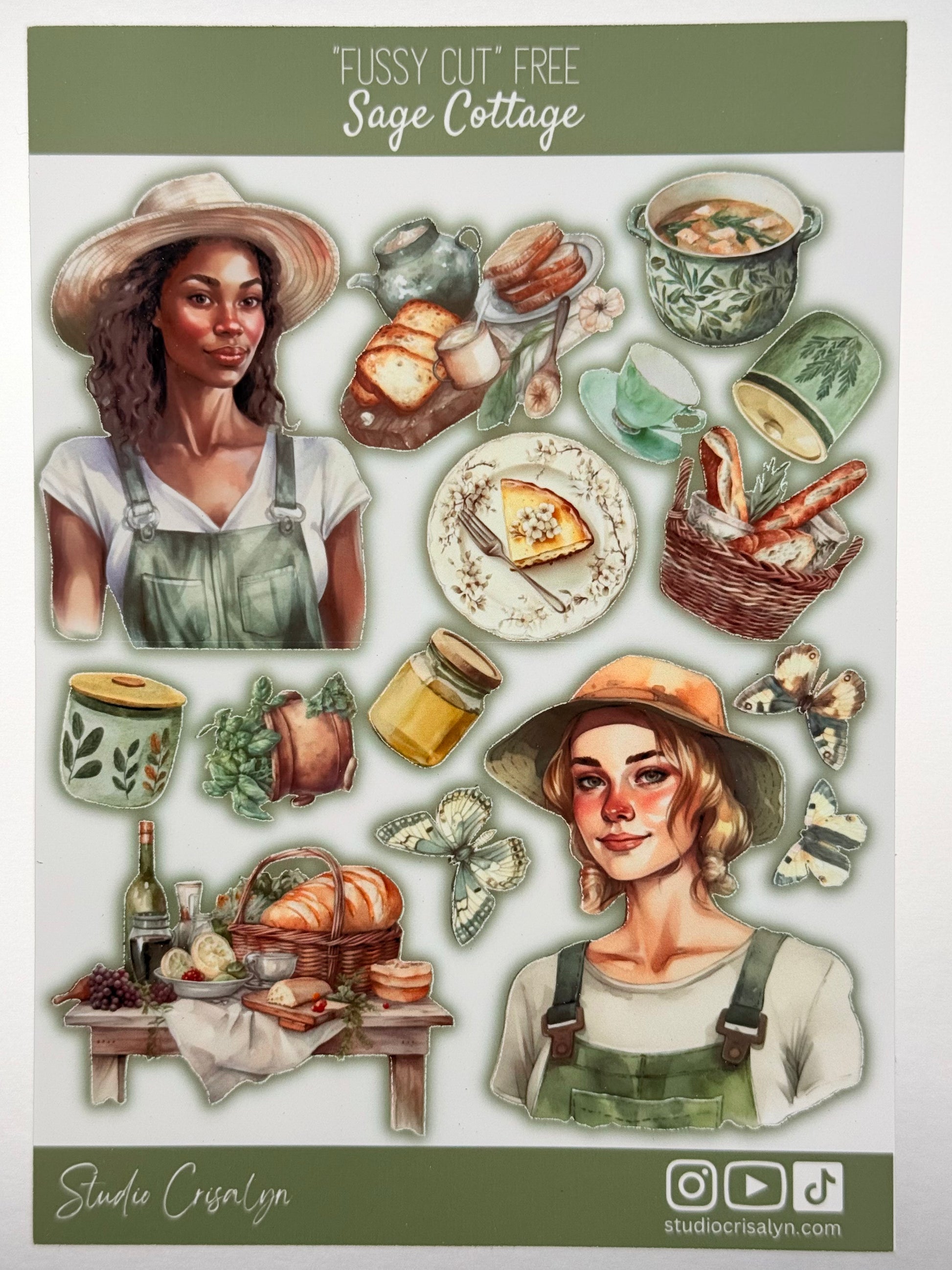 The Sage Cottage Sticker sheet - Studio Crisalyn