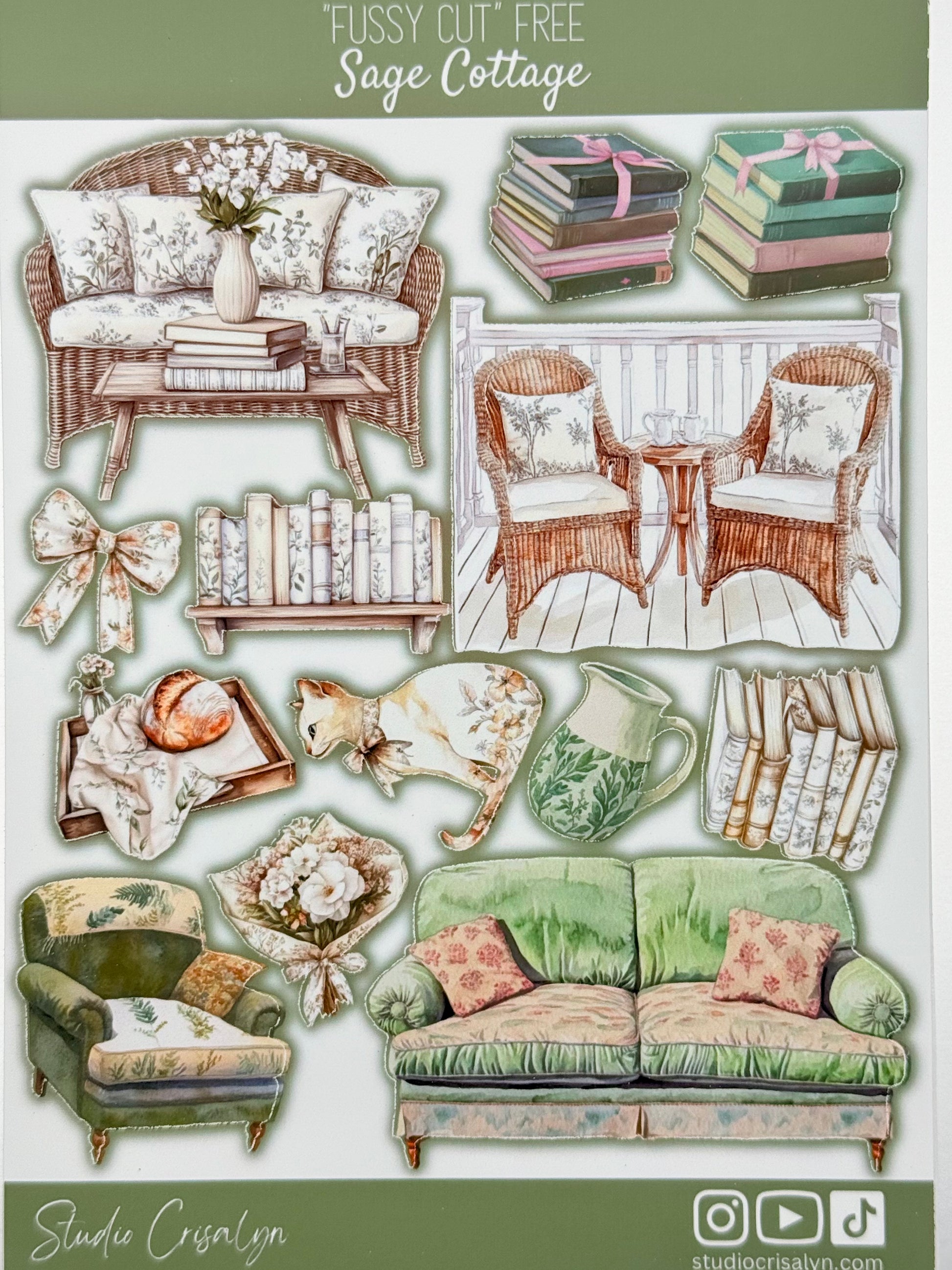The Sage Cottage Sticker sheet - Studio Crisalyn