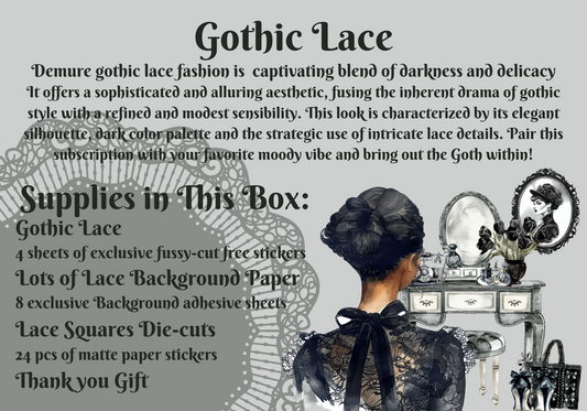 Monthly Exclusive Studio Crisalyn Sticker box Subscription: Gothic Lace
