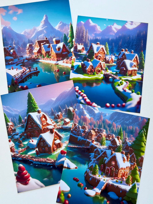 AI Backgrounds - Gingerbread Land Backgrounds