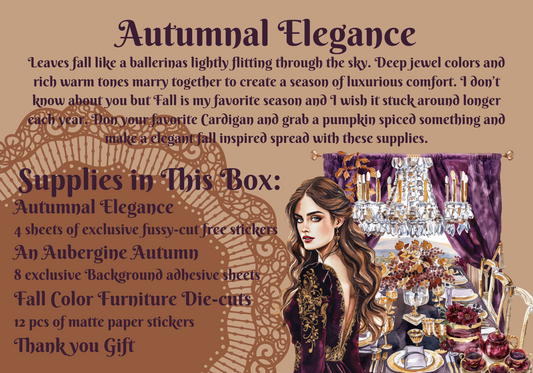 Monthly Exclusive Studio Crisalyn Sticker box Subscription: Autumnal Elegance