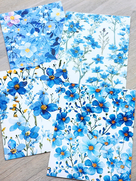 Blue Floral Vibrant Backgrounds - Studio Crisalyn