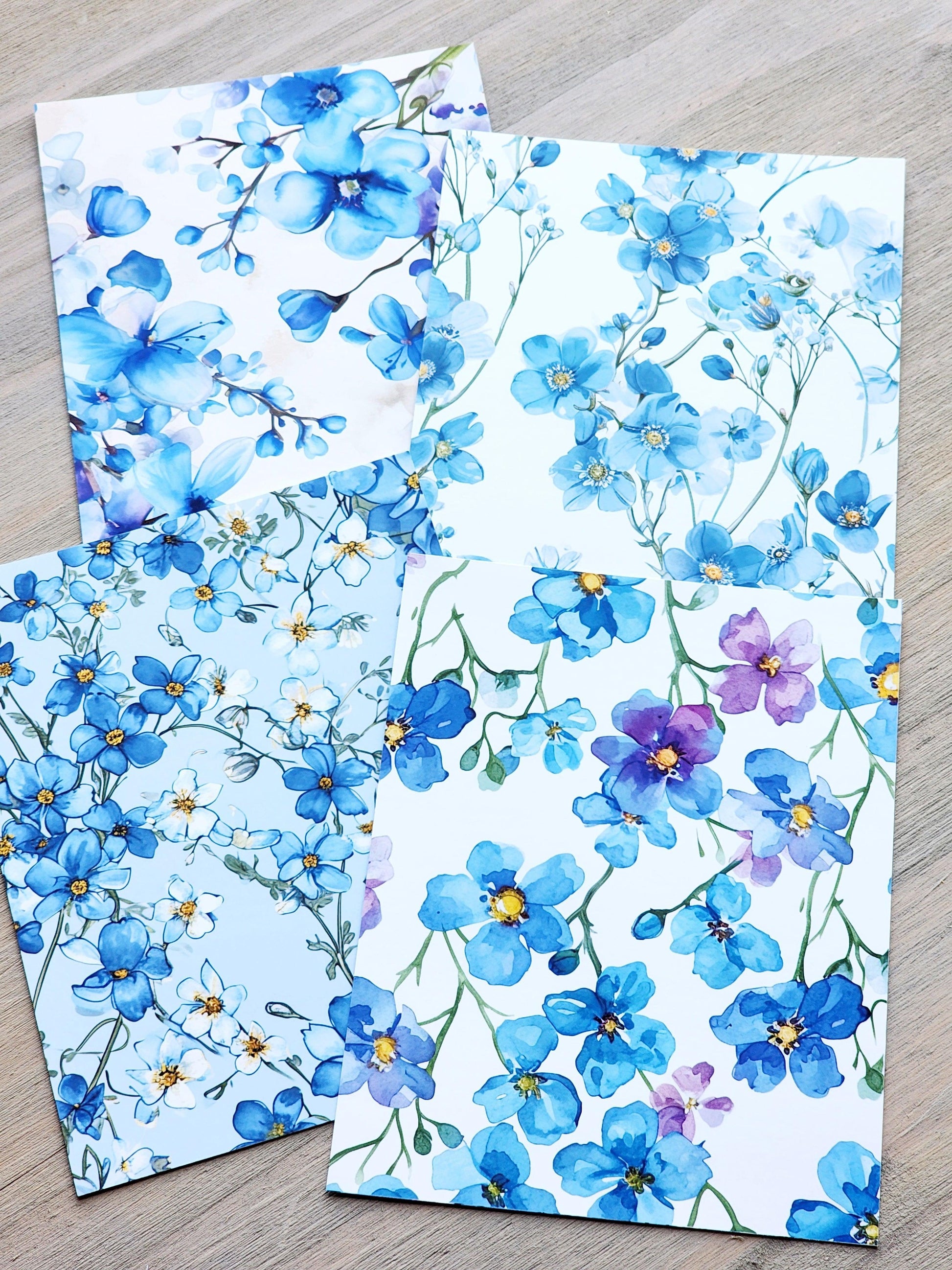 Blue Floral Vibrant Backgrounds - Studio Crisalyn