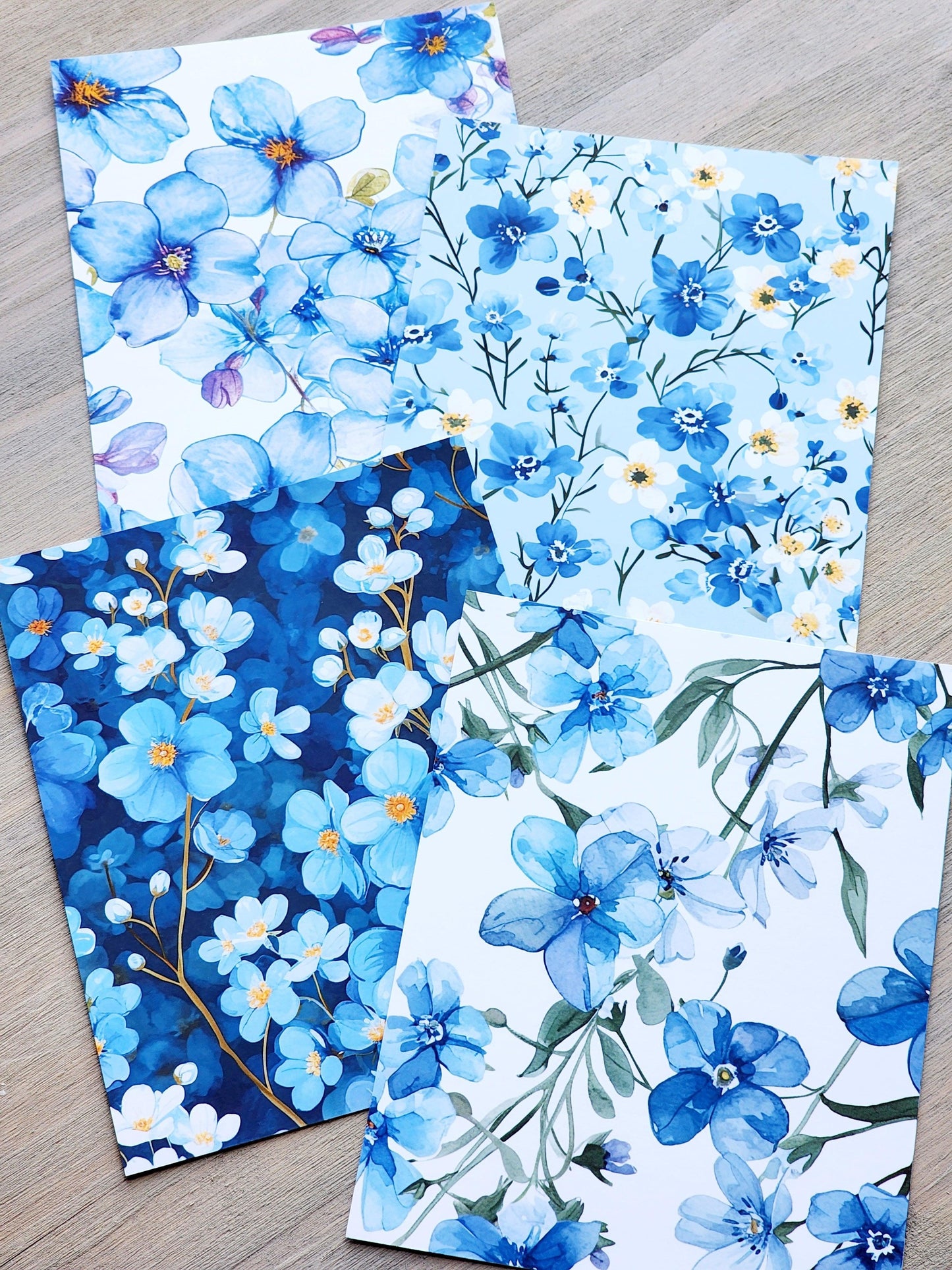 Blue Floral Vibrant Backgrounds - Studio Crisalyn