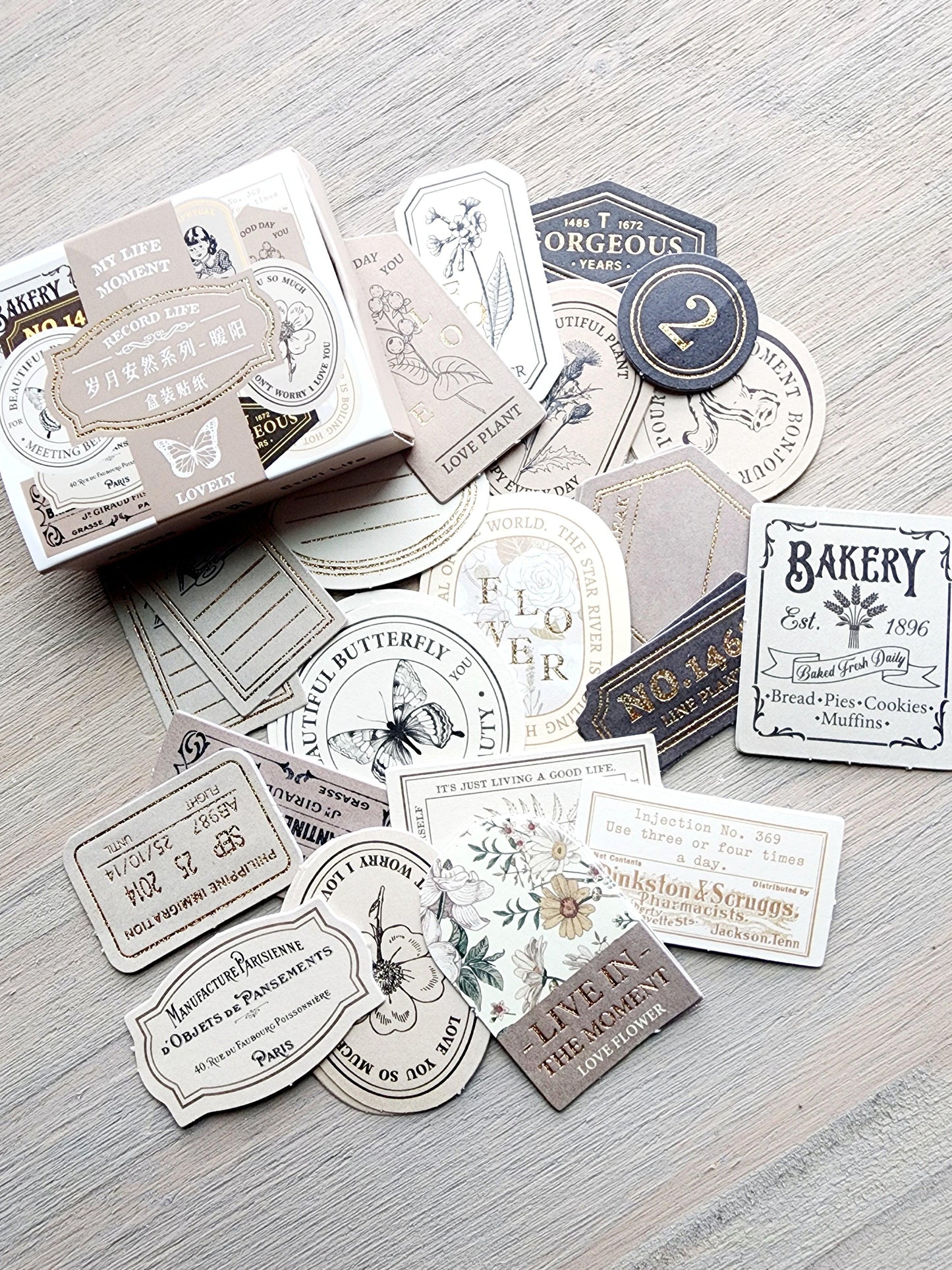 Matchbox Gilded Ephemera Stickers - Studio Crisalyn