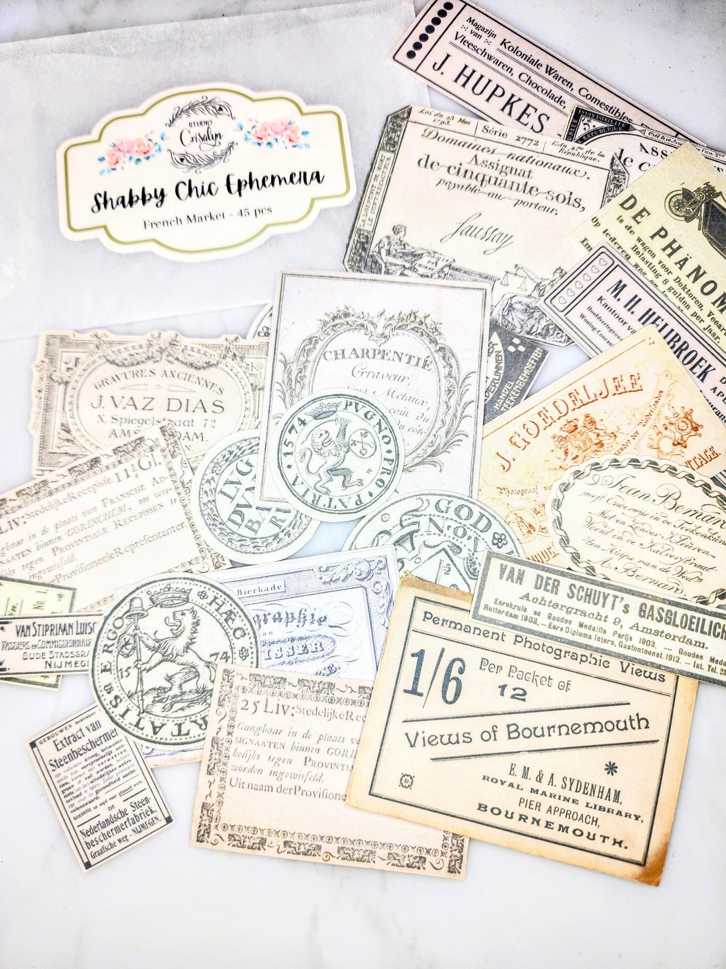 Shabby Chic Ephemera - French Market - Studio Crisalyn