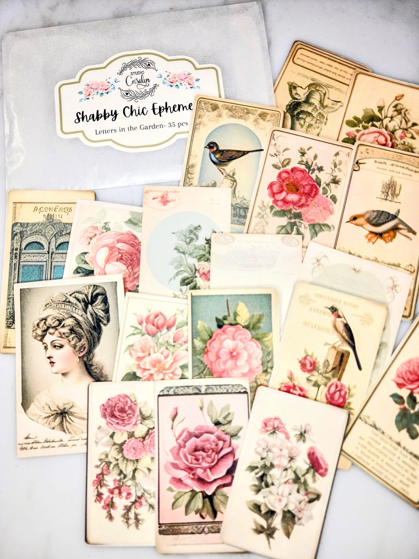 Shabby Chic Ephemera - Letters in the Garden - Studio Crisalyn