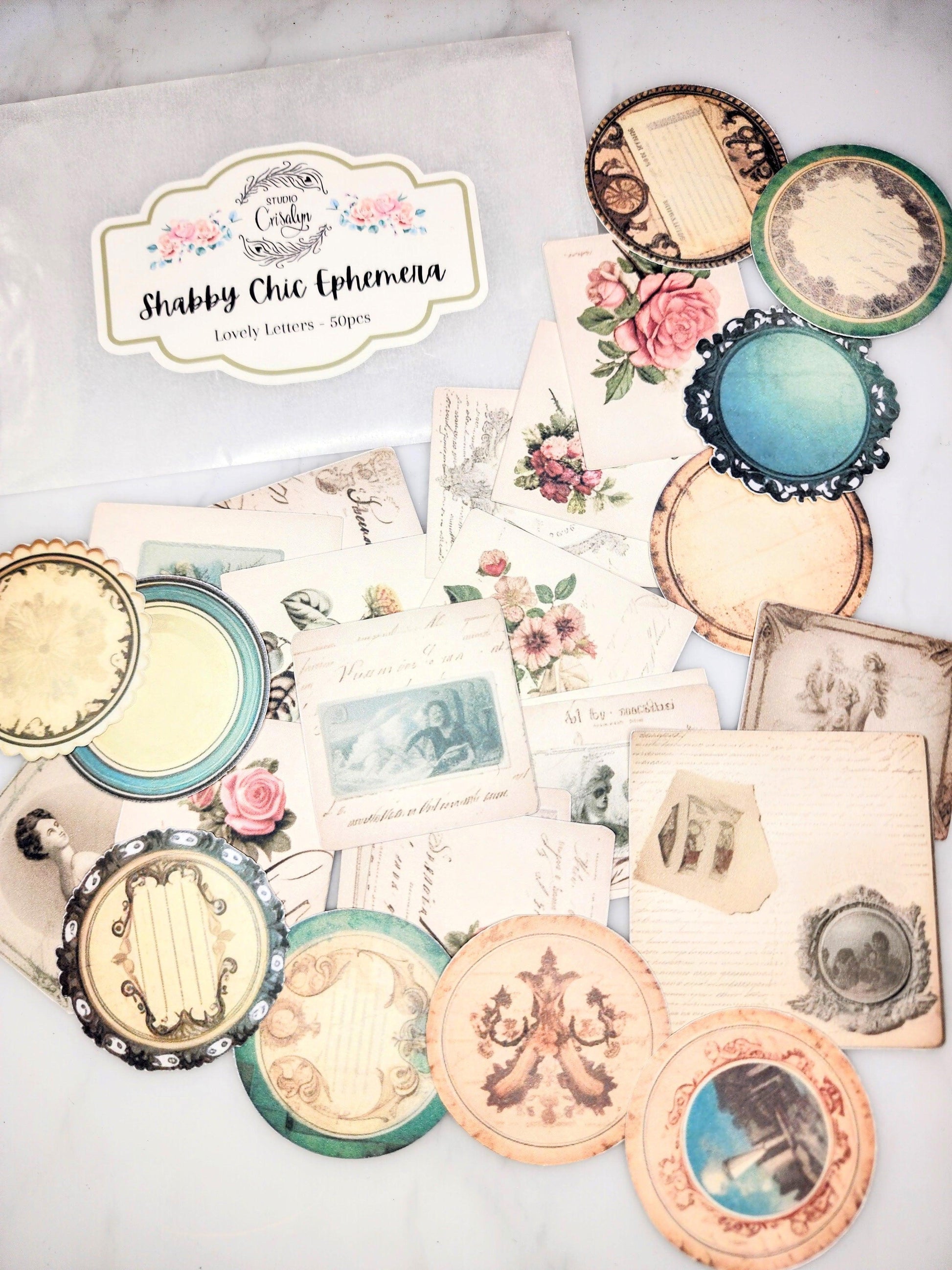 Shabby Chic Ephemera - Lovely Letters - Studio Crisalyn