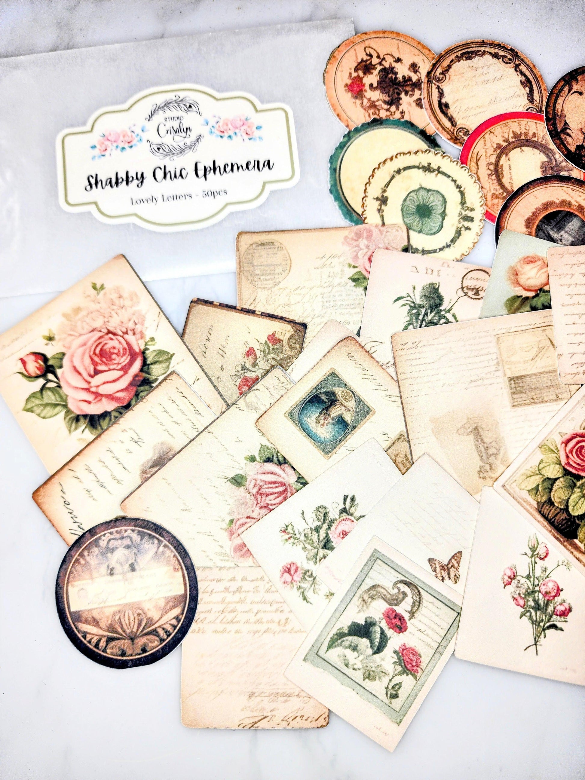 Shabby Chic Ephemera - Lovely Letters - Studio Crisalyn