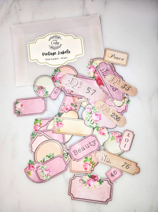 Vintage Labels: Pink Garden - Studio Crisalyn